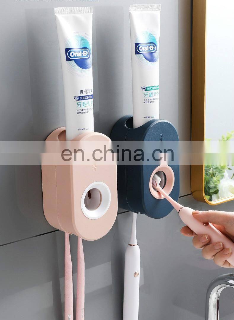 Adhesive Automatic Toothpaste Squeezer Set, Wall-mounted Toothpaste Holder rack Wall Suction Toothpaste Squeezer