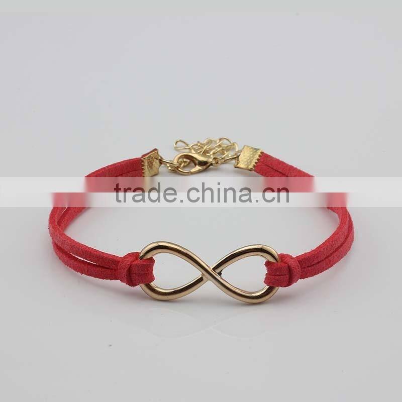 Big Gold Infinity Braided Leather Bracelet Lobster Claw Clasp Black Men Jewelry