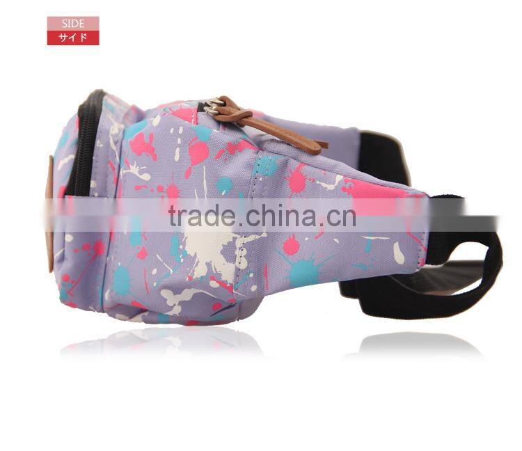 2015 latest new fashion popular purple sport canvas waist bag