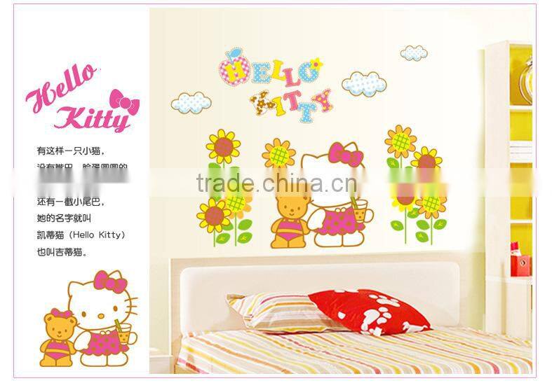 removable glitter hello kitty room decoration stickers