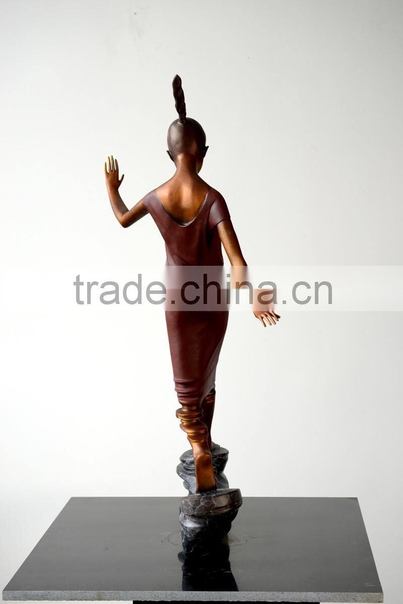 Bronze Statue Of Abstract Figure Women Elaborate Sculpture Interior Decorating