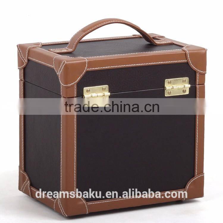 Hot Sale PVC portable beauty bag with mirror & tray, PVC cosmetic makeup display case
