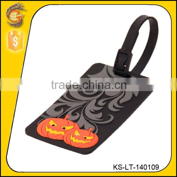 pvc luggage tag with halloween painted for suitcase