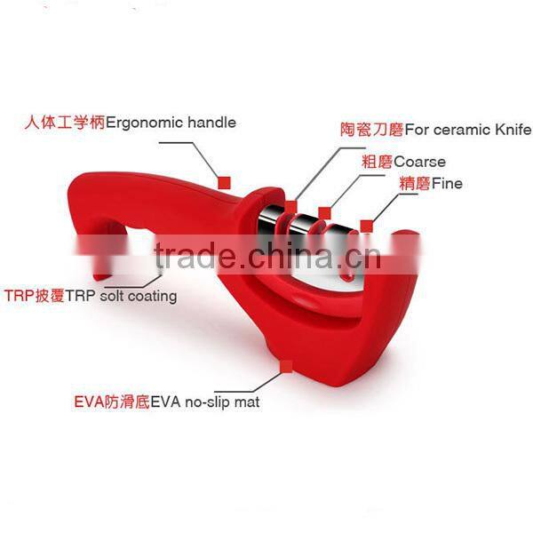 Chef's Choice Diamond Hone 3-Stage Manual Sharpener for Euro-American/Santoku/Serrated Knives