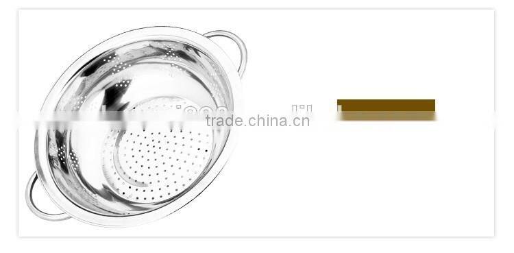 2016 hot kitchenware vegetable strainer basket/ stainless Drain basin/ Fruit Rice Colander