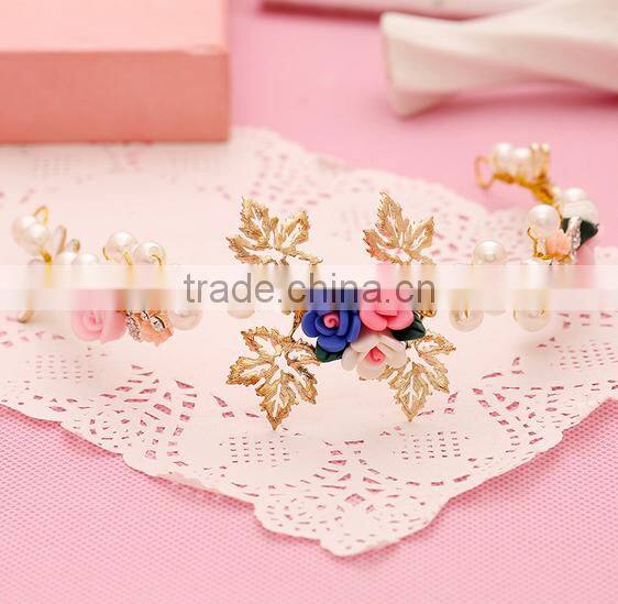 Hair accessories hair jewelry rhinestone wedding flowers gold plated jewelry wholesale crowns
