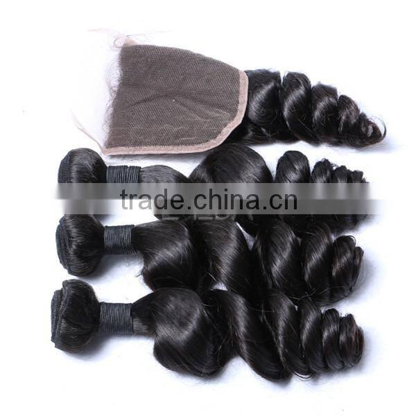 100 gram per bundle loose wave Brazilian hair bundles with closure have large stock hair