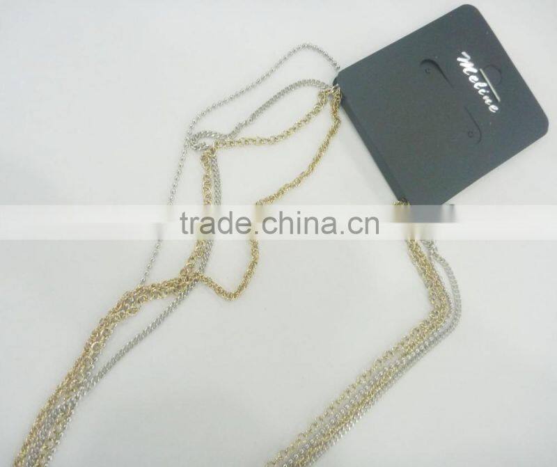 FASHION MULTI ROW HEART,FIREBALL LARIAT CHAIN NECKLACE