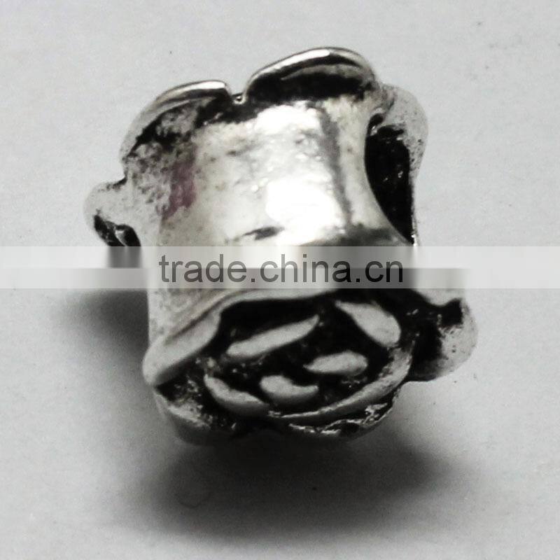 Pdora Jewelry Accessories, Rose Shape DIY Zinc Alloy Hanging and Slider Beads