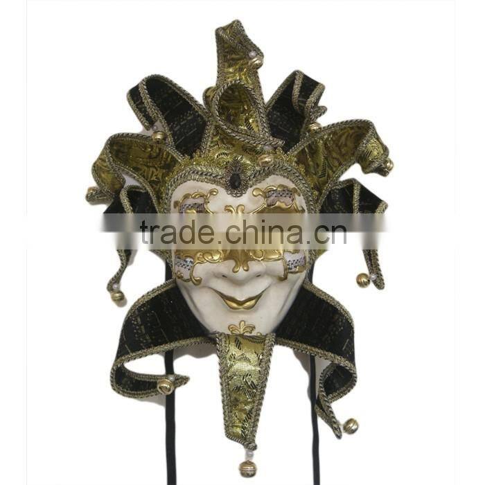 Wholesale Red And Gold Italy Venice Feather Masquerade Mask For Venetian Masked Ball
