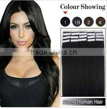 Unprocessed Virgin Brazilian Hair , PU Skin Weft Hair