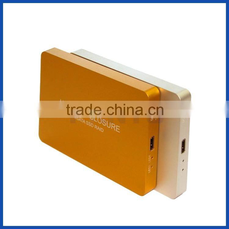 USB3.1 Type C Dual mSATA SSD Raid Enclosure (GEN II, 10Gbps) (SSD not included)