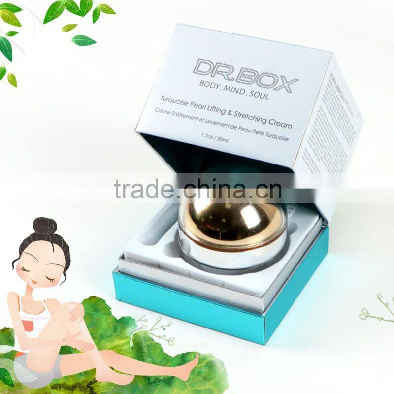 Inside the plastic holder silver cardboard recycled cosmetic boxes