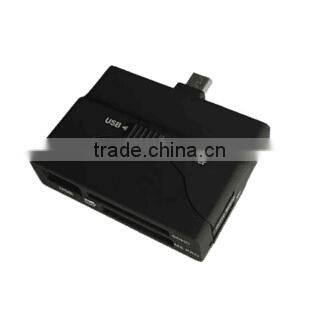 Mini Multifunction Micro USB OTG 31-in-1 Card Reader and one Port USB Hub