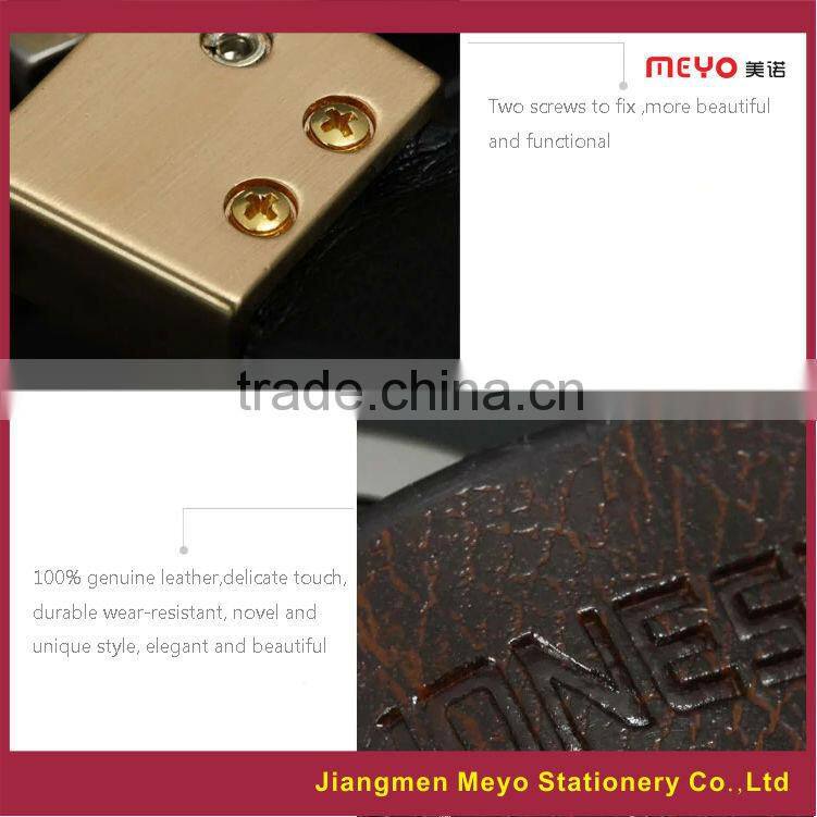 2015 Novelty Hotel Advertising Gift Custom Modern Metal Genuine Leather Keychain MEYOKCB975