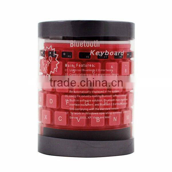 For Apple SAMSUNG Wireless Bluetooth Keyboard Desktop Notebook Portable Waterproof Silica Soft Folding Keyboard