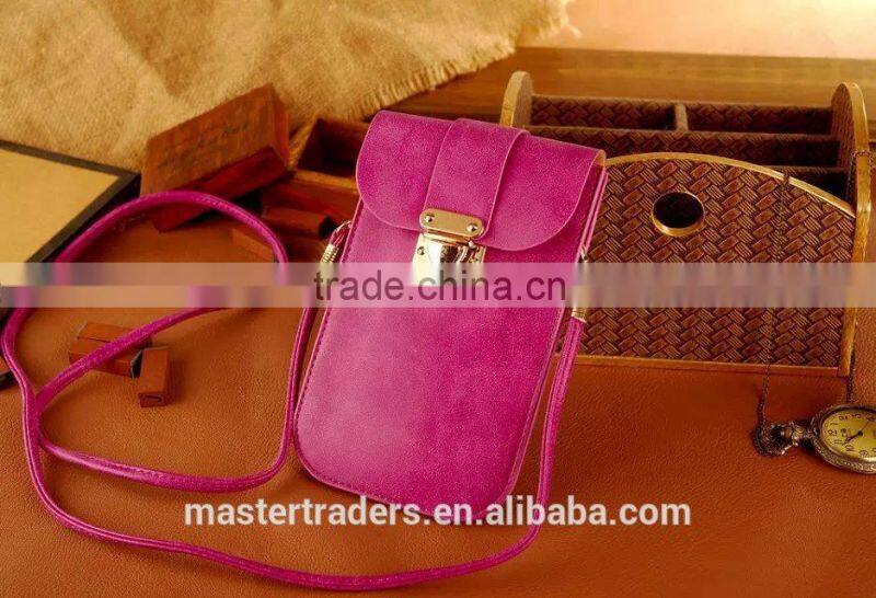 Universal Frosted PU Leather Bag Phone Bags With Metal Buckle For Mobile Phone For Samsung Galaxy S6 Edge MT-3874