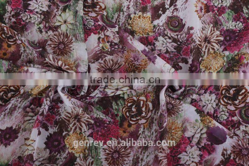polyester chiffon fabric different types flower designs of fabric printed fabrics