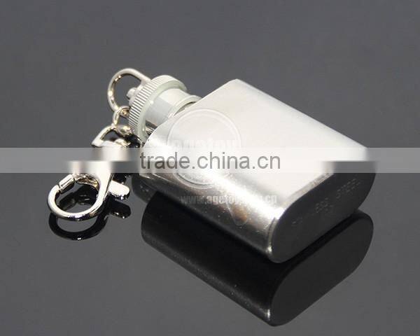 1oz Stainless Steel Portable Flagon Kettle Oilcan Keychain 28ML Metal Travel Wine Pot Mini Hip Flask