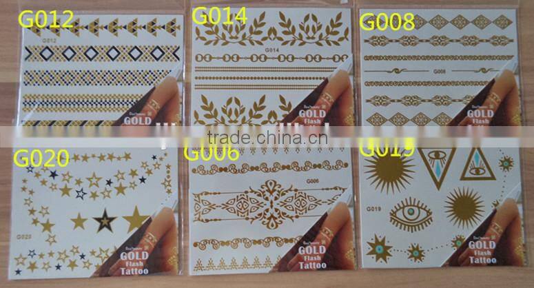 arabic tattoos jewelry sticker golden tattoo 11*15CM G-series wholesale