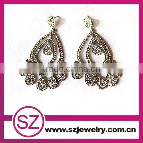 EN0064 wholesale fashion jewelry zircon micro paved heart earings alibaba china