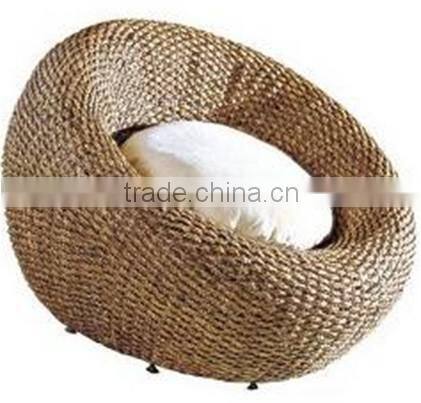 Natural Rattan Cane Wicker Round Lounge Sofa Chair
