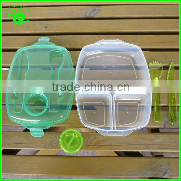 Custom Logo BPA Free Plastic food container 3 compartment microwave