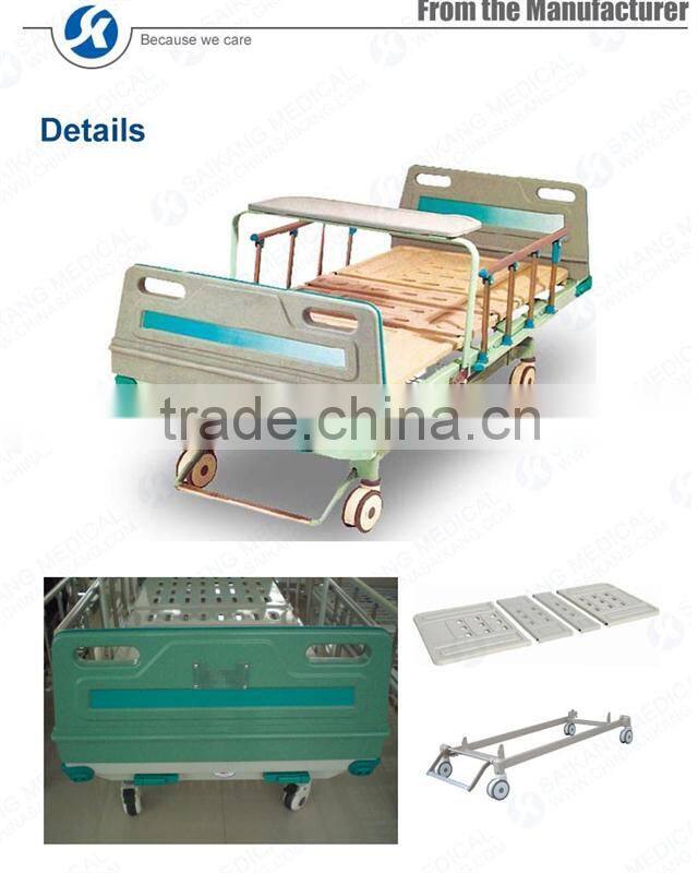 Hospital Furniture Detachable Stainless Steel 3 Cranks Hospital Bed