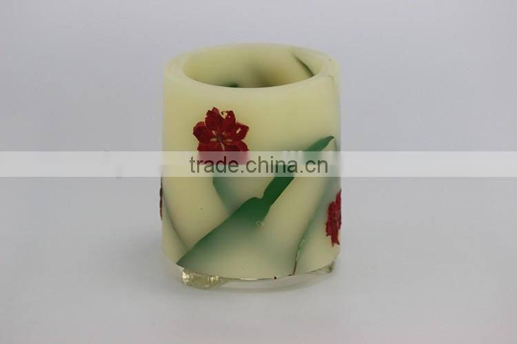 dried flower design candle for decoration wholesale