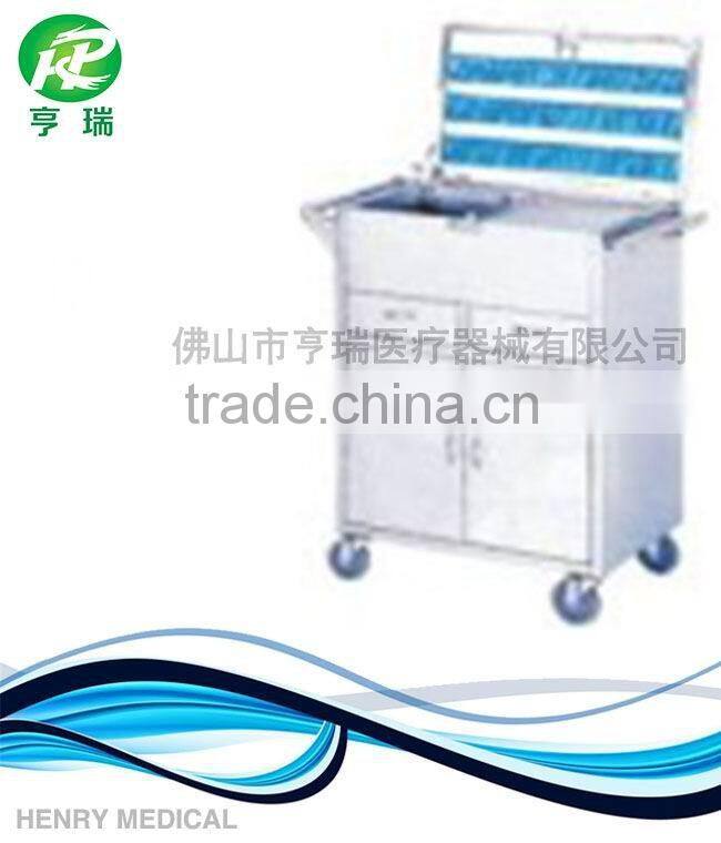 Good quality stainless steel first-aid trolley cart