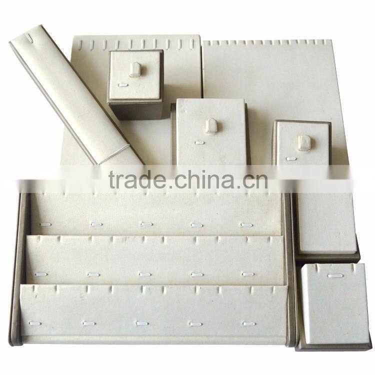 Luxury Countertop Special-purpose Wooden PU Leather Display Stand For Necklace.