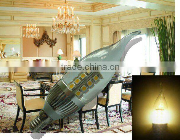 Hot Sale! E12 E14 dimmable led candle bulb with aluminium or ceramic housing