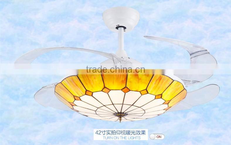 ceiling fan can remote white and warn light can changeable LED light CE