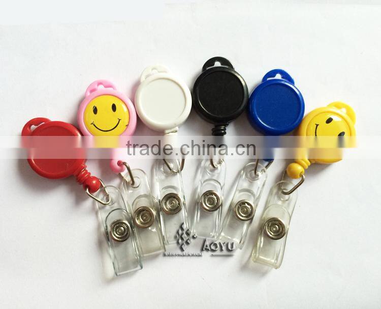 logo printing decorative retractable id badge reels