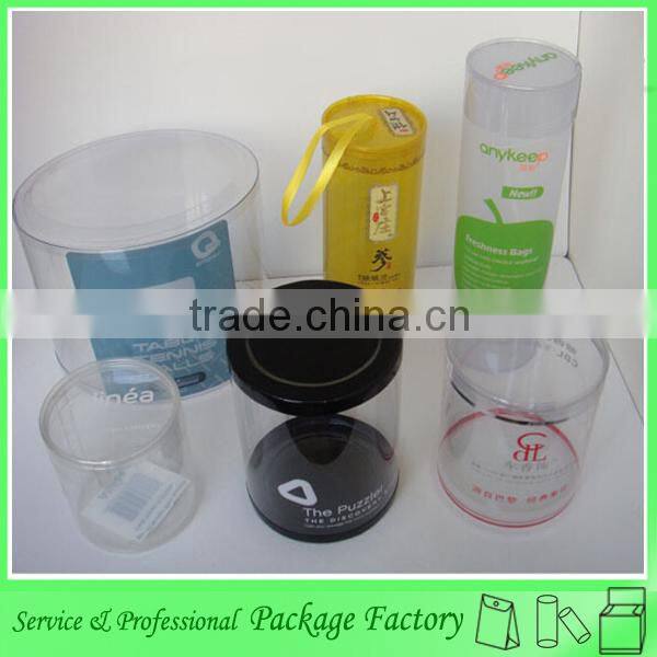 Newest PVC cheap cylinder clear plastic retail packaging