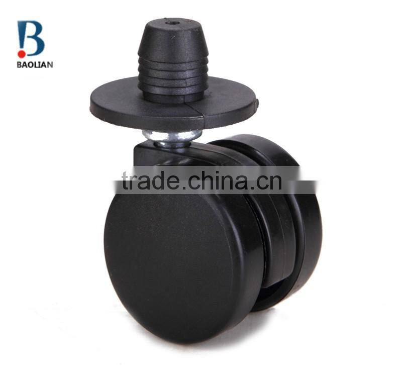 2016 novelty sales 30mm black nylon swivel furniture twin plastic caster wheels