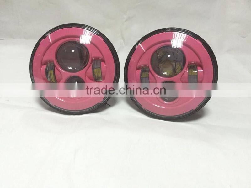 LED Headlight Fits Harley Chopper Motorcycles - 7 Inch Round Projector LED Headlights