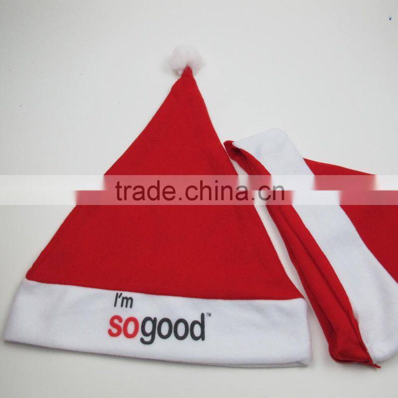Logo printing Plush red santa hats