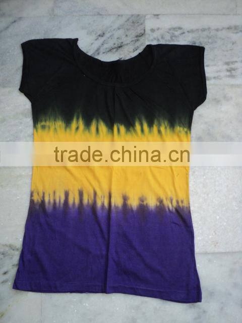 hand printed ladies t-shirts new stripes tie dye