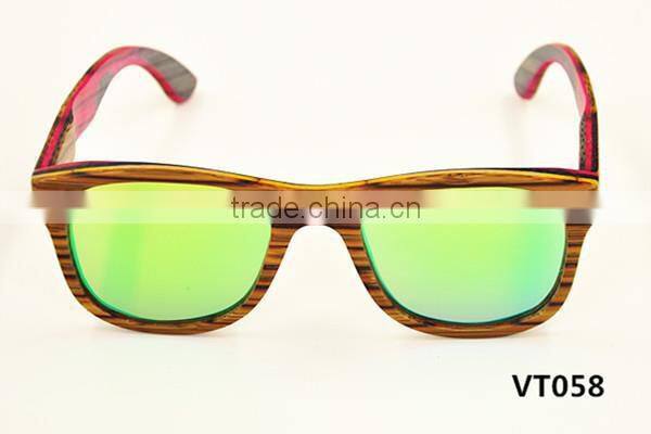 wholesale low MOQ 2016 italy design UV400 mirror lens quality bamboo wooden polarized sunglasses sun shade glasses