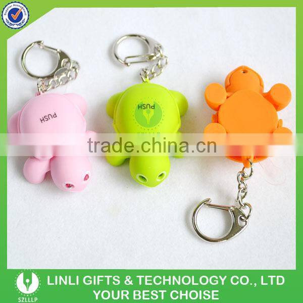 Souvenir Flashlight Sound Rubber Keychain Turtle