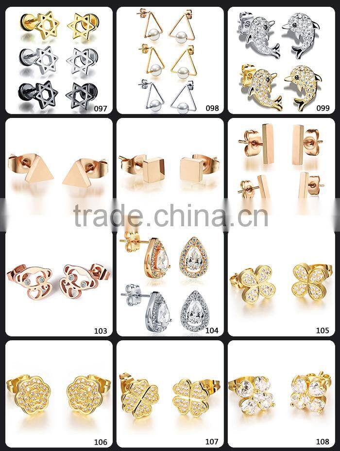 Fashion Jewelry And Accessories Three Star Gold European Style Earrings