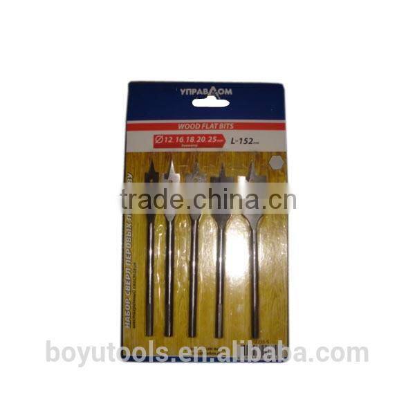 Hexagon shank round flute wood flat drill bit