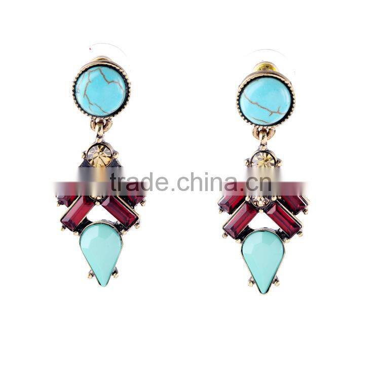 Natural Kallaite turquoise dangle earrings, designer earrings for cute girls