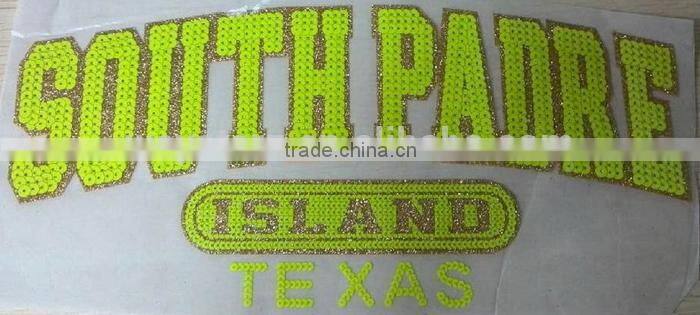 neon color sequins custom iron on patches
