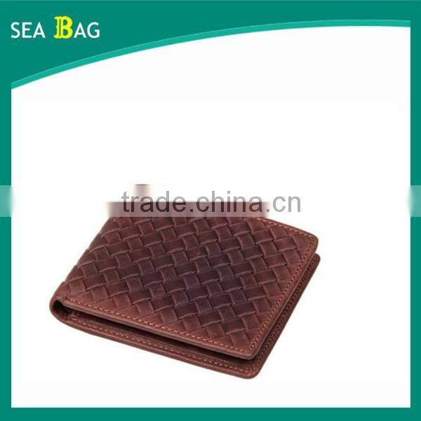 Men's short Bifold Woven Leather Wallet