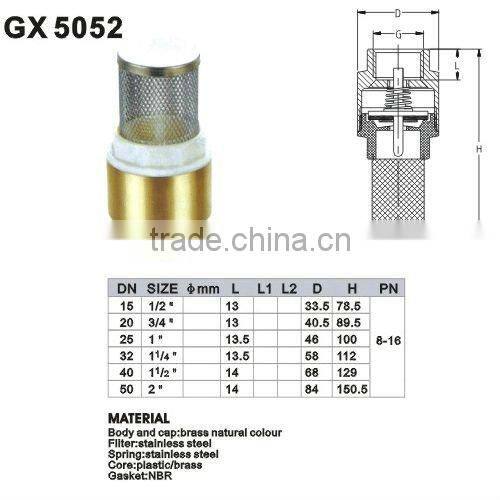 brass spring check valve with filter