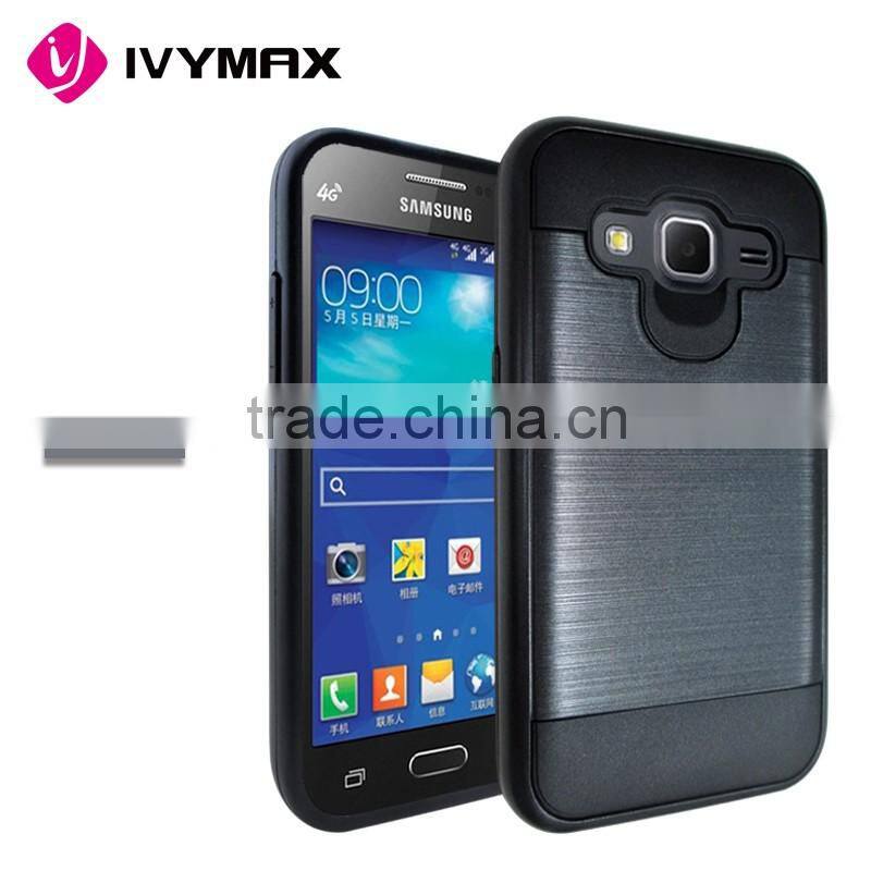 IVYMAX Promotion Tough Dual Layer Cover with Brushed Metal Finish for samsung G360 Core Prime/Galaxy Prevail LTE phone case