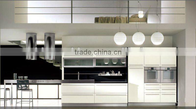 Modern lacquer kitchen cabinet with black high gloss lacquer