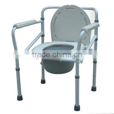 Steel commode chair with armrest